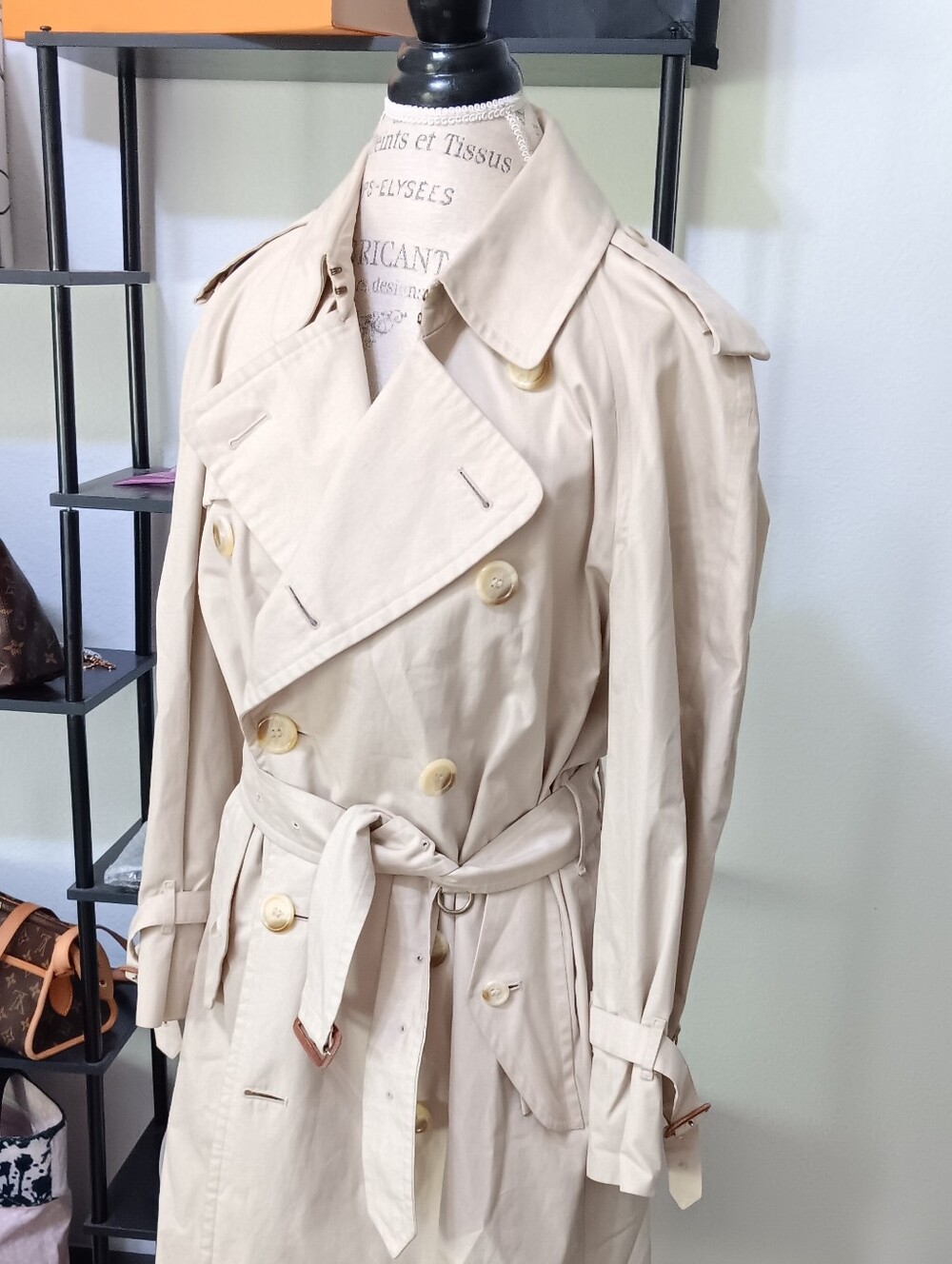 Vintage Burberrys Double Breasted Trench Coat Nova Check M/L - Picture 10 of 13